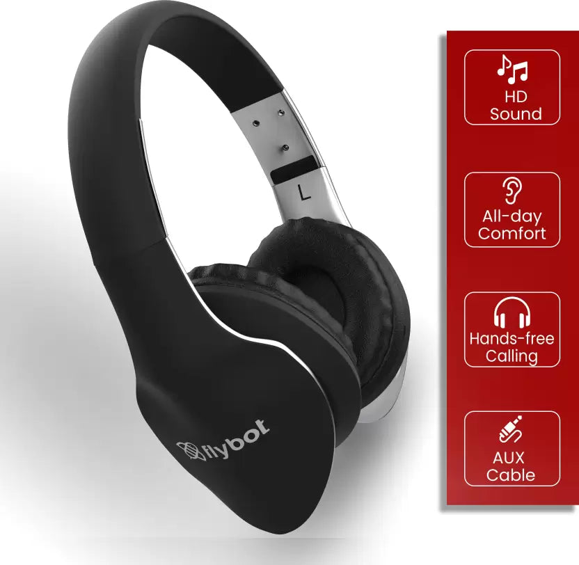 Flybot Alpha 200 Wired Headset (Black Silver, On the Ear) Flybot Alpha 200 Wired Headset (Black Silver, On the Ear)